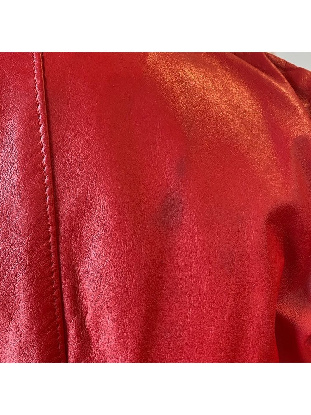 Vintage The Leather Ranch Red Genuine Leather Jacket, Size 3 - Picture 17 of 17